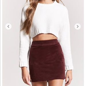 Velvet burgundy skirt